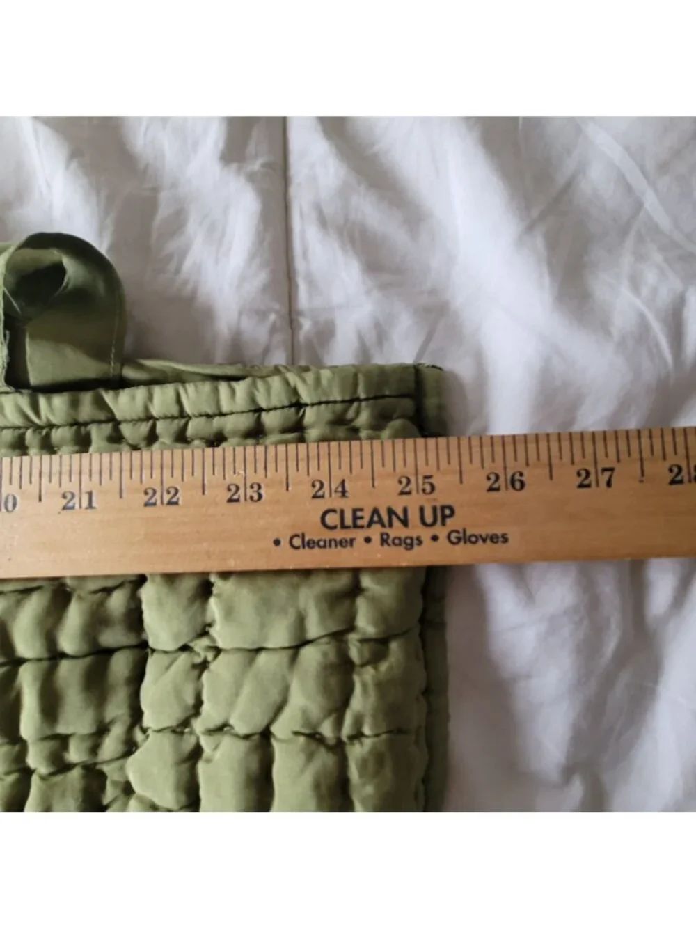 Pottery Barn set of 2 European Pillow Shams Olive Green Satin Washed Never Used